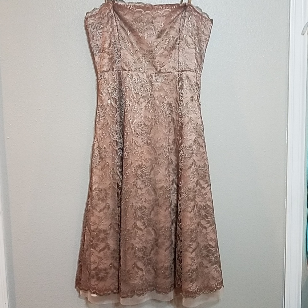 BCBGMAXAZRIA Strapless Lace Dress